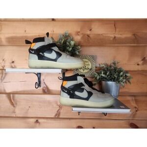 Nike Air Force 1 Youth 6.5Y Gray Black Orange Utility Mid Orca 2018‎ AQ3693-300
